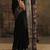 black solid saree with unstitched blouse piece