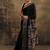 black solid saree with unstitched blouse piece