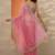pink embellished nylon saree with unstitched blouse piece