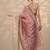 pink embroidered organza saree with unstitched blouse piece