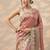 pink embroidered organza saree with unstitched blouse piece