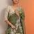 olive embroidered jimmy choo organza saree with unstitched blouse piece