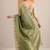olive embroidered jimmy choo organza saree with unstitched blouse piece