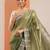 olive embroidered jimmy choo organza saree with unstitched blouse piece
