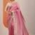 pink embroidered organza saree with unstitched blouse piece