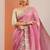 pink embroidered organza saree with unstitched blouse piece