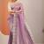 purple embroidered organza saree with unstitched blouse piece
