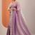 purple embroidered organza saree with unstitched blouse piece
