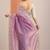 purple embroidered organza saree with unstitched blouse piece