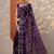 purple embroidered organza saree with unstitched blouse piece