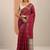 maroon woven design georgette saree with unstitched blouse piece