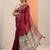 maroon woven design georgette saree with unstitched blouse piece