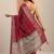 maroon woven design georgette saree with unstitched blouse piece