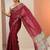 maroon woven design georgette saree with unstitched blouse piece