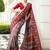 off white paisley embroidered silk blend saree