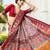 off white paisley embroidered silk blend saree