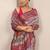 off white paisley embroidered silk blend saree