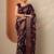maroon printed georgette saree with unstitched blouse piece