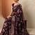 maroon printed georgette saree with unstitched blouse piece