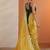 yellow bandhani printed chinon saree with unstitched blouse piece