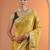 yellow bandhani printed chinon saree with unstitched blouse piece