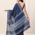 blue bandhani printed saree with blouse piece