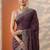purple embellished organza saree with unstitched blouse piece