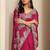 magenta embellished saree with unstitched blouse piece