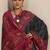 teal printed saree with unstitched blouse piece