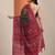 teal printed saree with unstitched blouse piece