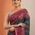teal printed saree with unstitched blouse piece