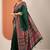 green printed saree with unstitched blouse piece