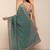 teal embellished saree with unstitched blouse piece