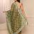 olive embellished saree with unstitched blouse piece