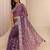 purple embellished saree with unstitched blouse piece