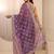 purple embellished saree with unstitched blouse piece