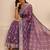 purple embellished saree with unstitched blouse piece