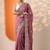 purple embroidered chinon saree with unstitched blouse piece