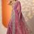 purple embroidered chinon saree with unstitched blouse piece