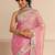pink embellished saree with unstitched blouse piece