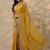 yellow embroidered saree with unstitched blouse piece