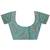 teal embroidered saree with unstitched blouse piece