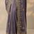 purple embroidered saree with unstitched blouse piece