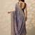 purple embroidered saree with unstitched blouse piece