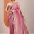 pink embroidered organza saree with unstitched blouse piece