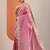 pink embroidered organza saree with unstitched blouse piece
