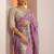 lavender embroidered organza saree with unstitched blouse piece