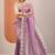 lavender embroidered organza saree with unstitched blouse piece