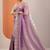 lavender embroidered organza saree with unstitched blouse piece