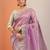 lavender embroidered organza saree with unstitched blouse piece